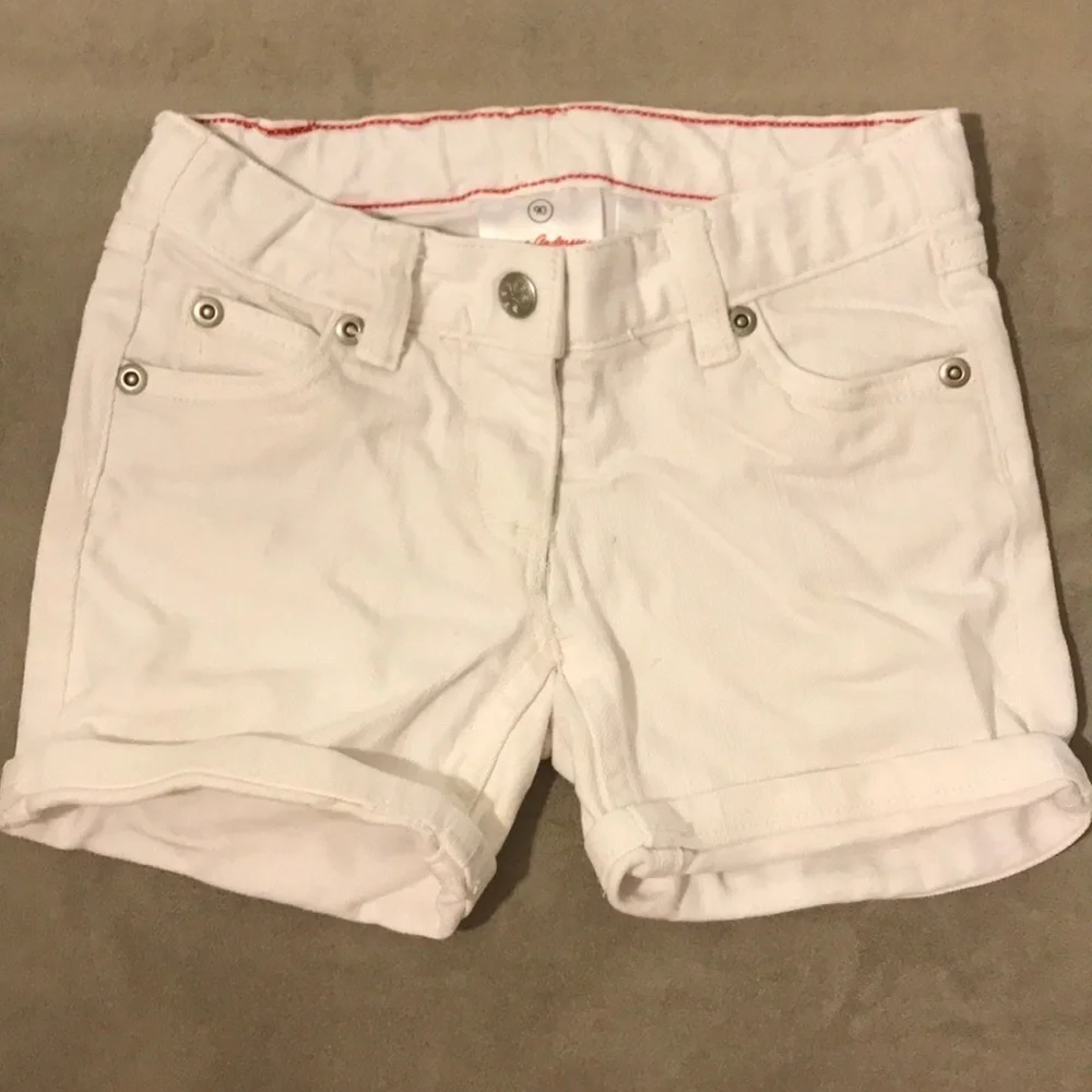Hanna Andersson girls denim white shorts